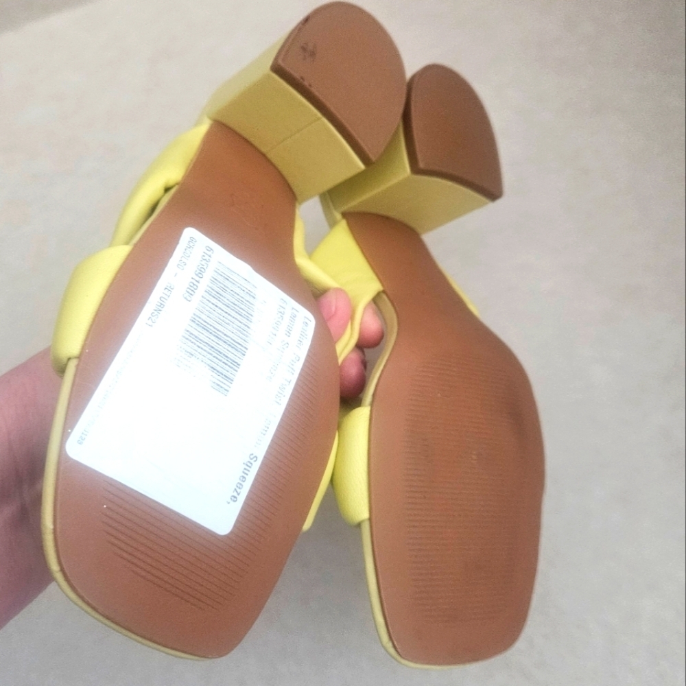 NEW! LOFT Puffed Twist Leather Slide On Open Toe Sandals 6.5. - Picture 7 of 8